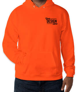 Embroidered Hanes EcoSmart 50/50 Pullover Hoodie - Color: Orange