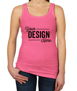 Next Level Women's Slim Fit Jersey Tank - Color: Hot Pink
