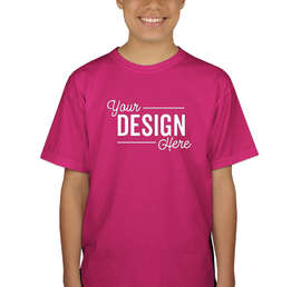 Canada - Gildan Youth 100% Cotton T-shirt - Color: Heliconia