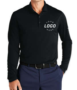 Nike Dri‑FIT Micro Pique Long Sleeve Performance Polo 2.0 - Color: Black