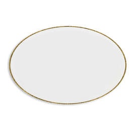 Oval Lapel Pin - Color: White / Brass