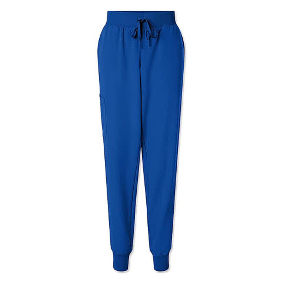 Jaanuu Women's Petite Silex Knit-Waist Jogger Scrub Pant - Printed in Midnight Navy