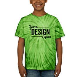 Dyenomite Youth 100% Cotton Tonal Tie-Dye T-shirt - Color: Lime
