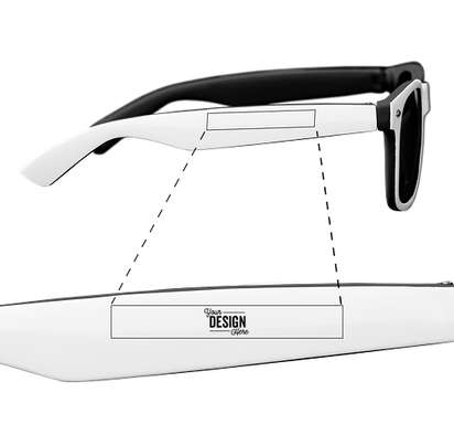 Two-Tone Glossy Sunglasses - White / Black