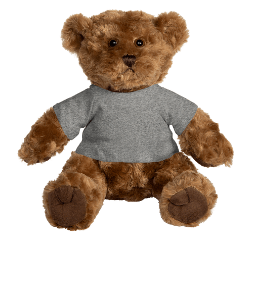 10" Traditional Brown Bear in Brown Bear / Gray T-shirt 