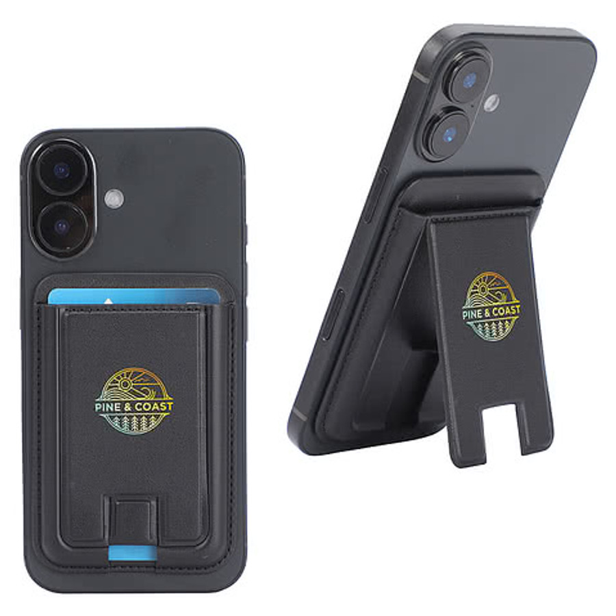 Alpine 3-Card Magnetic Phone Wallet with Stand in Black