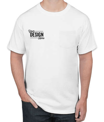 Hanes Authentic Crewneck Short Sleeve Pocket T-shirt - White