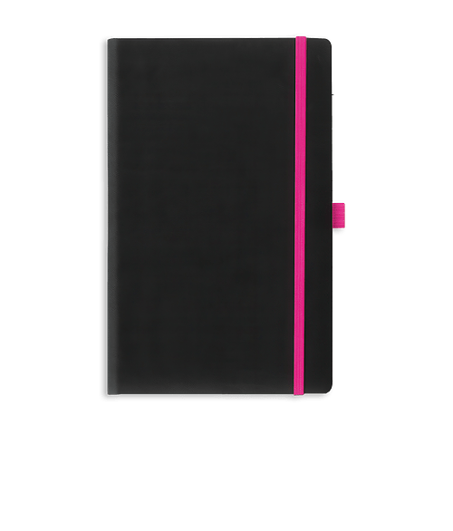 Castelli Debossed Tucson Edge Medio Lined Hard Cover Notebook in Pink Edge