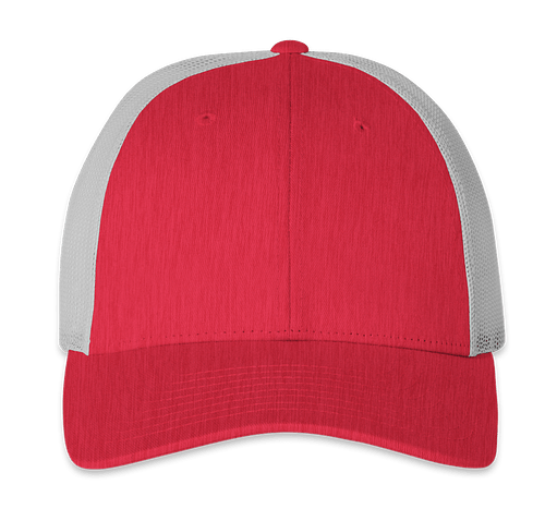 Richardson Low Profile Trucker Hat in Heather Red / Silver