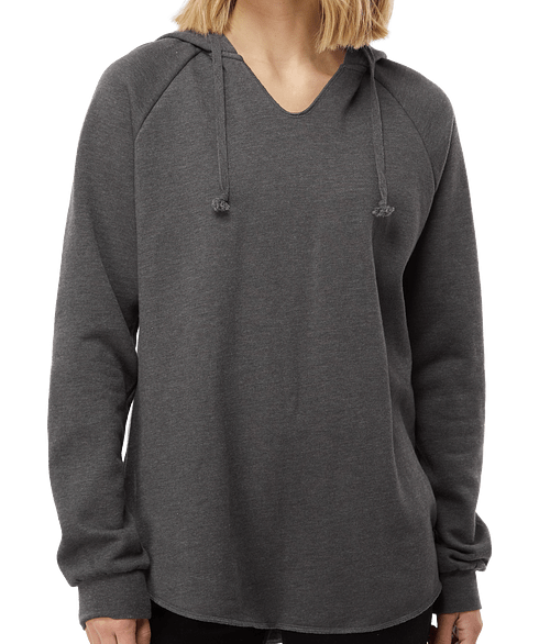 Independent Trading Women’s Lightweight California Wave Wash Pullover Hoodie in Shadow
