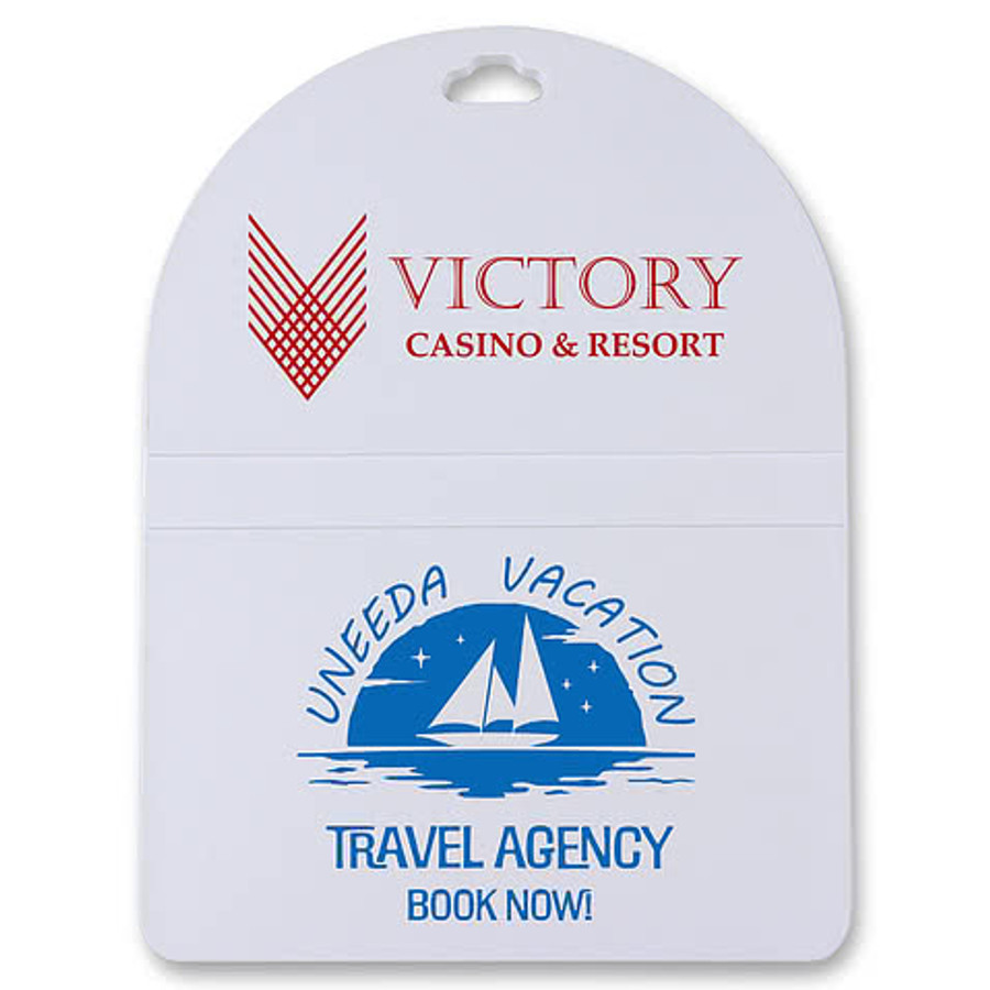 Oval Top Golf Bag Tag in White