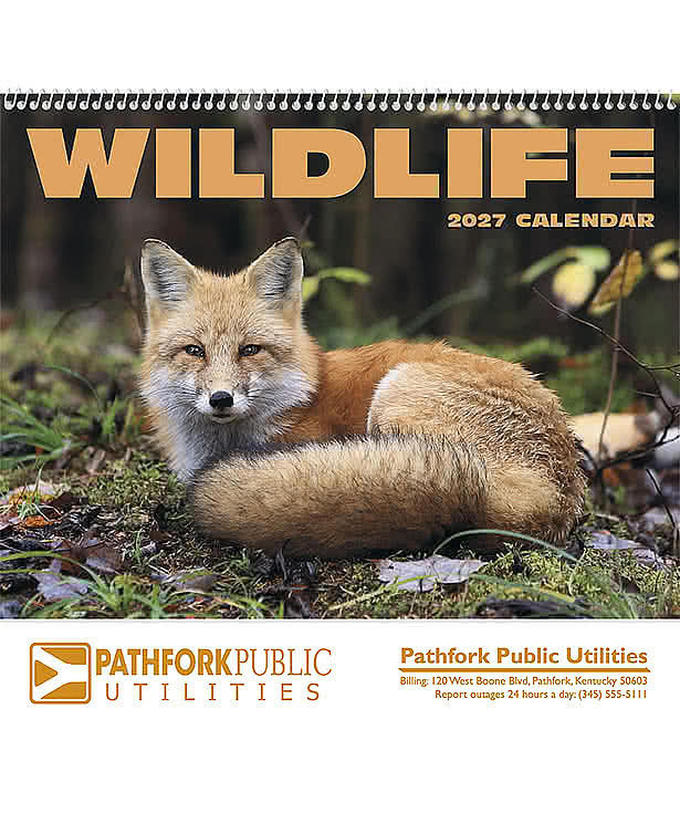 Full Color Wildlife Spiral Wall Calendar