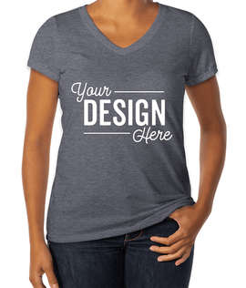 District Women's Tri-Blend V-Neck T-shirt - Color: Navy Frost