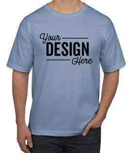 Bayside USA-Made 100% Cotton T-shirt - Color: Light Blue