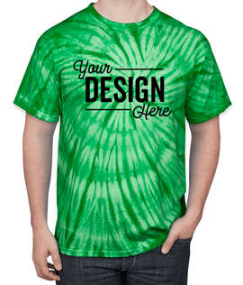 Dyenomite 100% Cotton Tonal Tie-Dye T-shirt - Color: Kelly