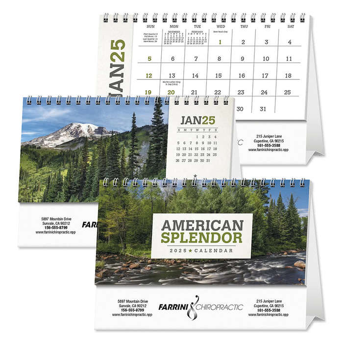 American Splendor Spiral Monthly Desk Calendar