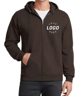 Port & Company Core Zip Hoodie - Color: Dark Chocolate Brown