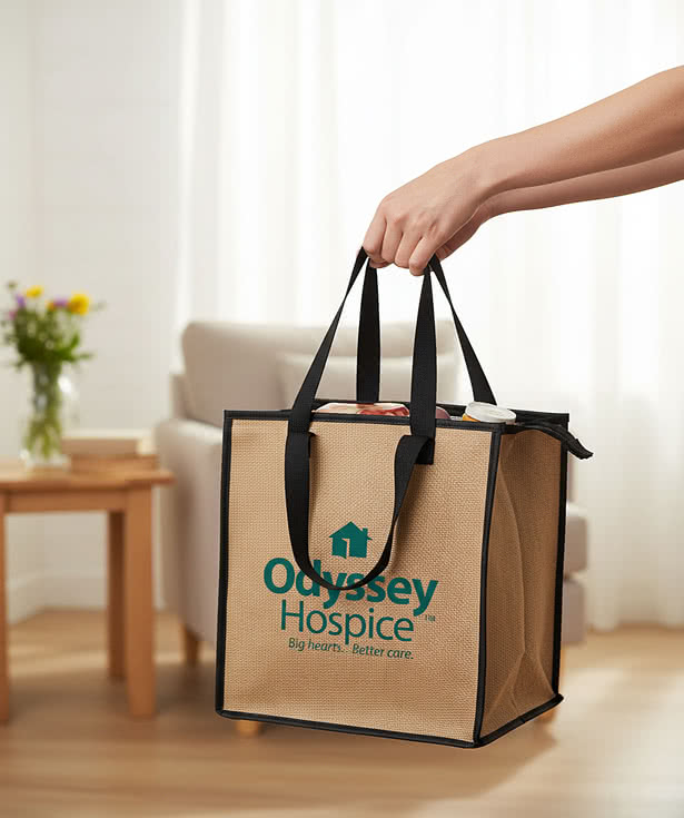 Jute 20 Can Cooler Tote Bag