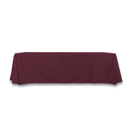 Full Color 8' Poplin Throw Tablecloth - Color: Burgundy