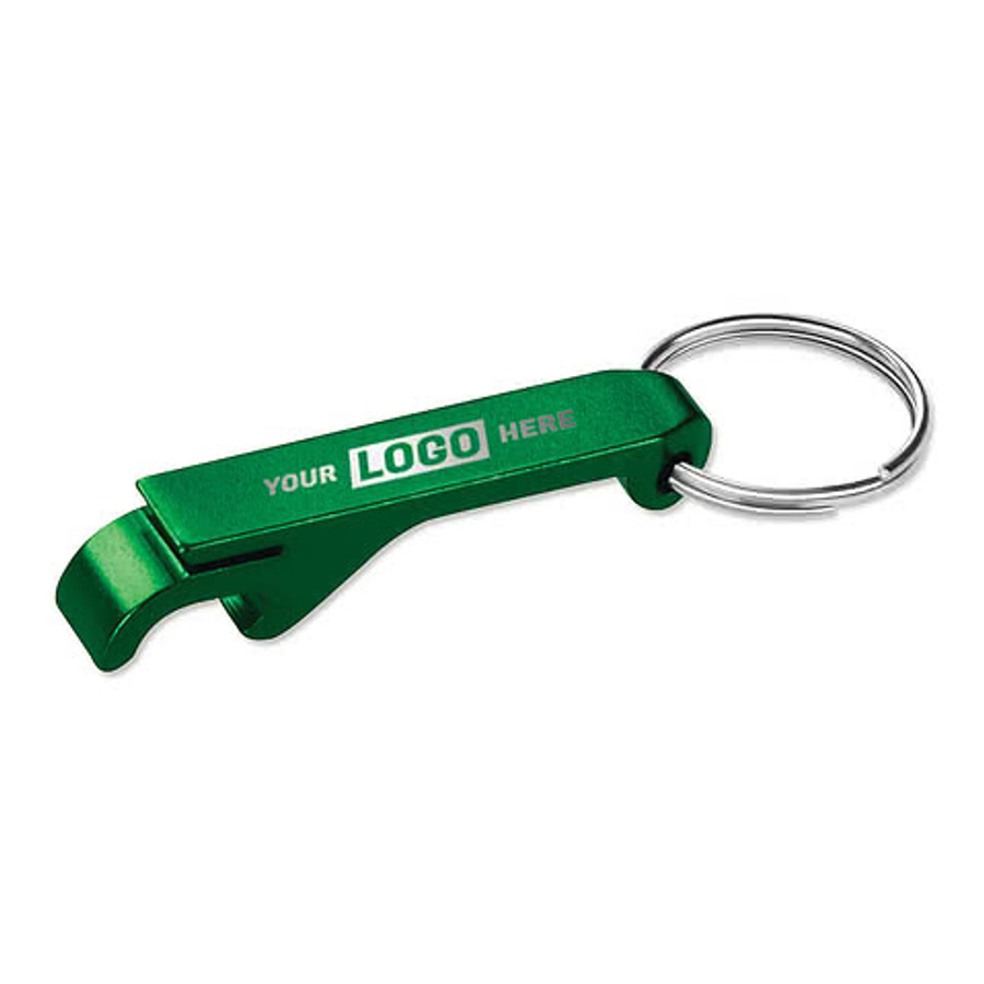 Laser Engraved Metal Bottle Opener Keychain in Silver