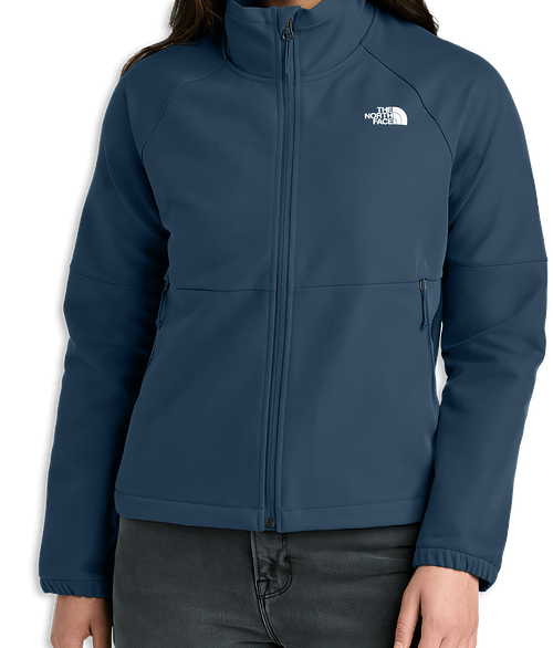 The North Face Women’s Barr Lake Recycled Soft Shell Jacket - Embroidered in Shady Blue Dark Heather