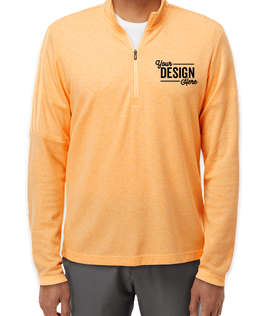 Adidas 3-Stripes Recycled Quarter Zip Sweatshirt - Color: Acid Orange Melange