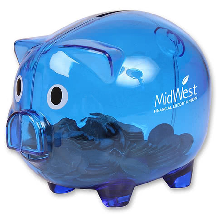 Translucent Piggy Bank in Translucent Blue
