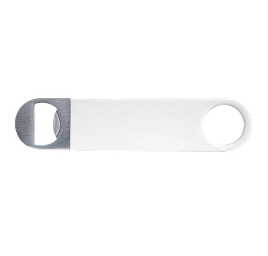 Double Sided Metal Bottle Opener in White