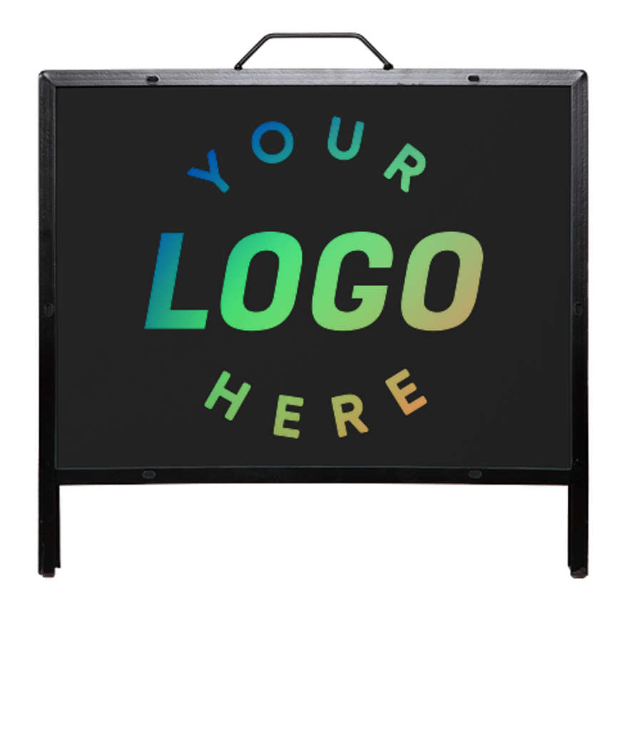 Full Color 24.5" x 18" Superstrong Angle Iron A-Frame Sign Kit in Black