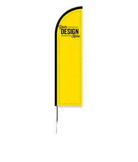 Full Color 8' Feather Flag with Ground Stake - Color: Yellow
