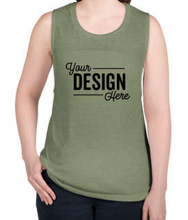 Bella + Canvas Women's Flowy Muscle Tank - Color: Heather Olive