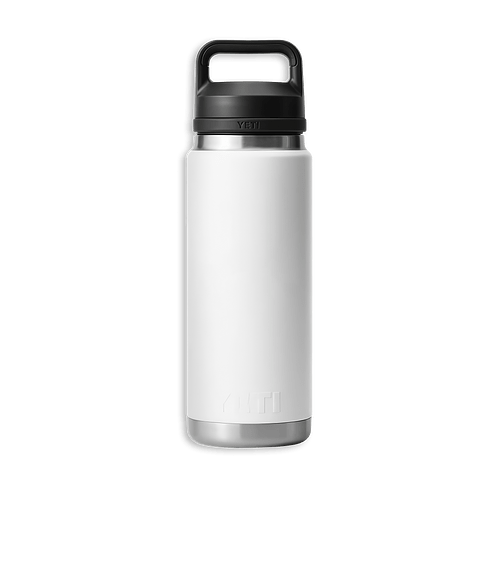 YETI Laser Engraved 26 oz. Rambler Insulated Water Bottle with Chug Cap in White