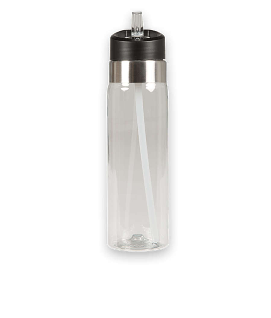 Geometric Pattern 20 oz. Flip Straw Tritan Sport Water Bottle in Clear / Orange