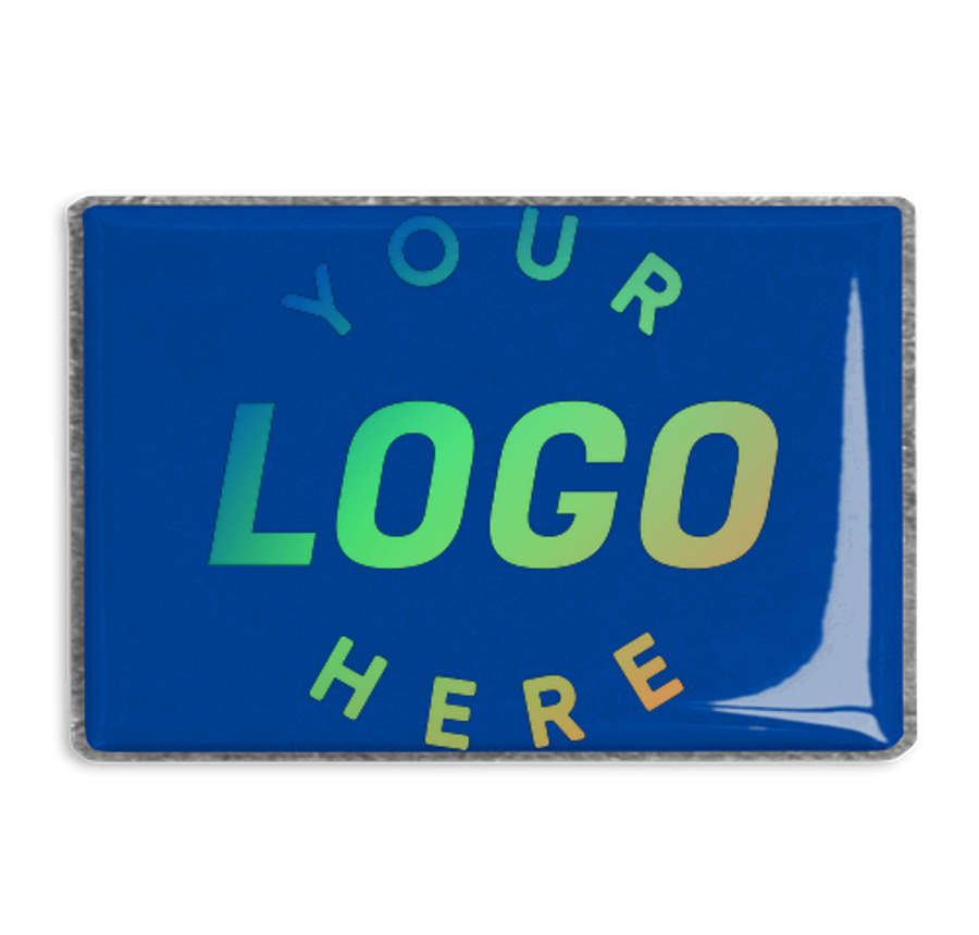 Rectangular Lapel Pin in Royal Blue / Silver