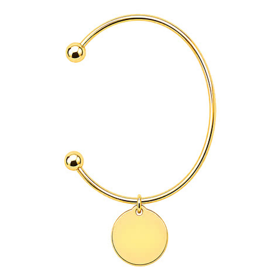 Laser Engraved Small Circle Bangle Bracelet