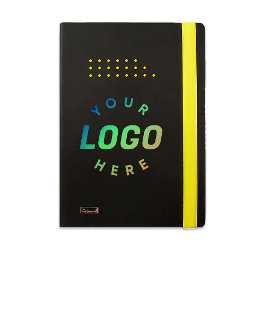 Full Color The SmartNotebook Smart Flex Hard Cover Notebook in Black with Yellow