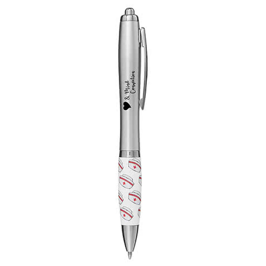 Healthcare Nurse Hat Ballpoint Pen (black ink) in SILVER