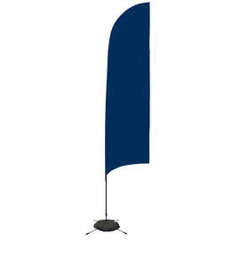 Full Color 13’ Streamline Razor Flag with Cross Base - Color: Navy