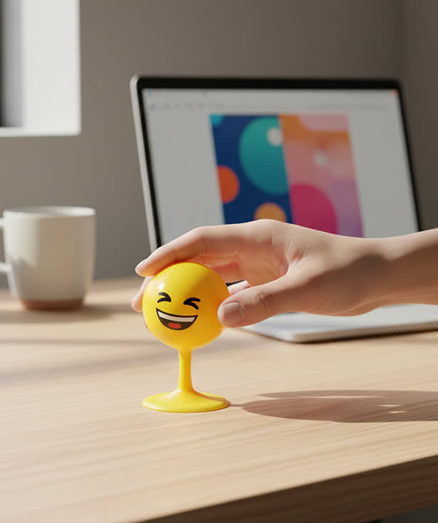 Emoji Desk Bopper Stress Reliever with Suction Cup