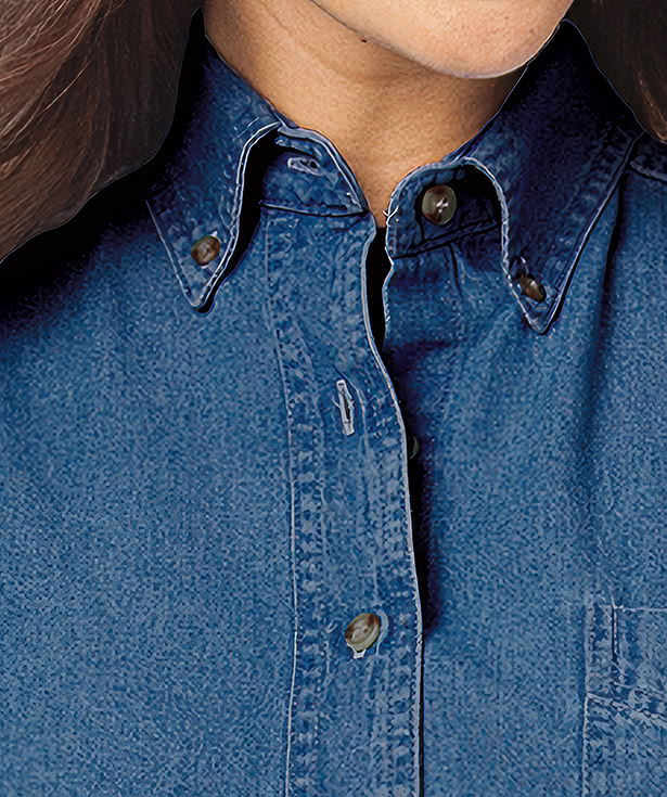 Blue Generation Women's Pocket Long Sleeve Denim Shirt