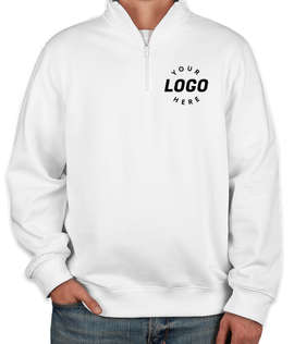 Sport-Tek Premium Quarter Zip Sweatshirt - Screen Printed - Color: White