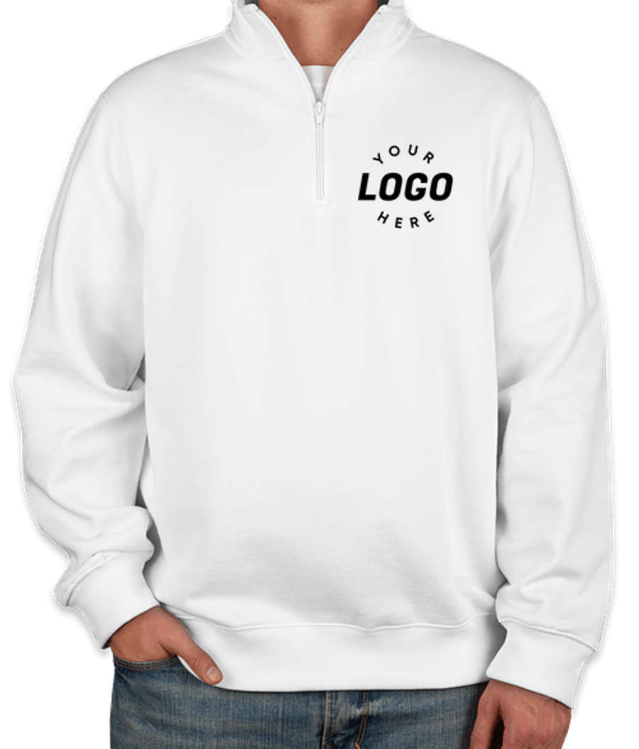 Sport-Tek Premium Quarter Zip Sweatshirt in White