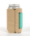 Burlap Can Cooler with Neoprene Pocket