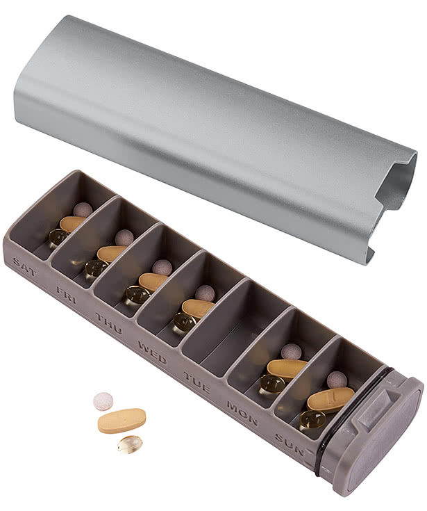 Laser Engraved In Transit Travel Weekly Pill Organizer Box