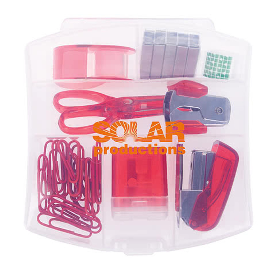 Full Color 10-in-1 Office Supply Kit in Translucent Blue