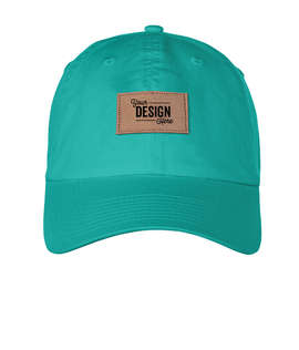 Ahead Largo Washed Twill Baseball Hat with Tan Rectangle Patch - Color: Tidal Wave