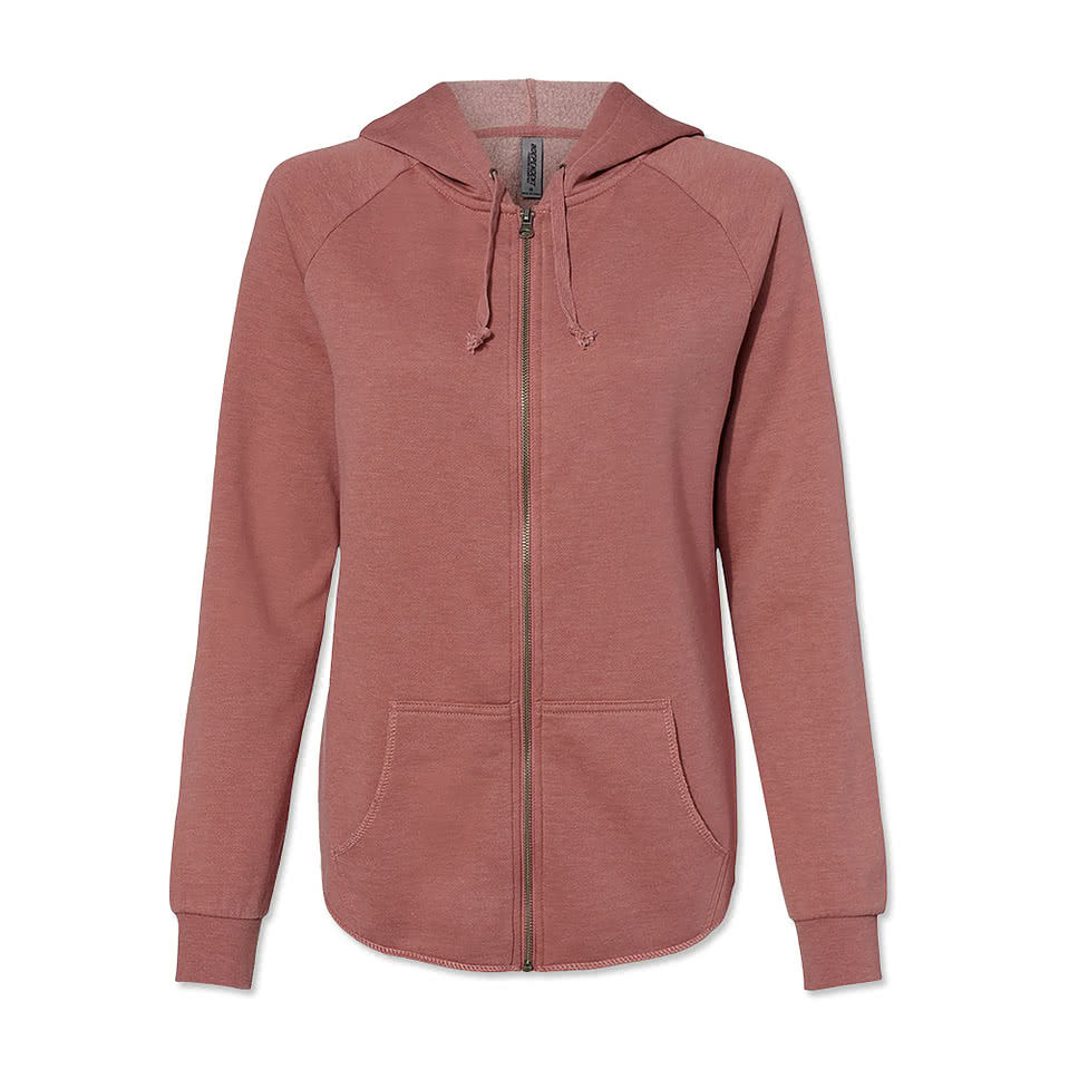 Independent Trading Women's California Wave Wash Zip Hoodie