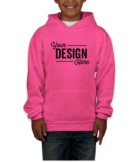 Hanes Youth EcoSmart 50/50 Pullover Hoodie - Color: Wow Pink