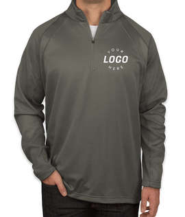 Sport-Tek Quarter Zip Performance Sweatshirt - Color: Dark Smoke Grey / Black