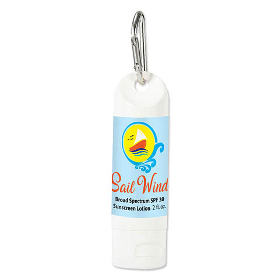 Full Color 2 oz. SPF 30 Sunscreen with Carabiner in Kelly Green